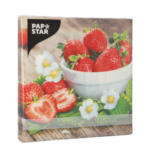 Product foto van Papieren servetten 3-laags 33x33 cm Strawberry Taste set van 20