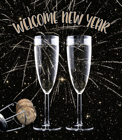 Product foto van Papieren servetten 3-laags 33x33 cm "Welcome New Year" set van 20