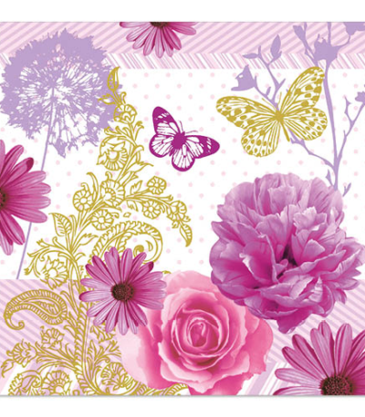 Product foto van Papieren servetten 3-laags 33x33 cm set van 20 Charlene