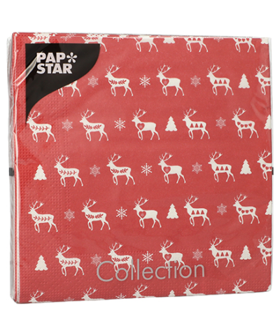 Product foto van Papieren servetten 3-laags 33x33 cm wit set van 20 Rennes