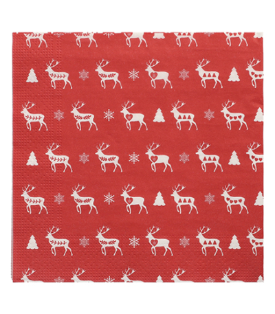 Product foto van Papieren servetten 3-laags 33x33 cm wit set van 20 Rennes