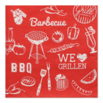 Product foto van Papieren servetten 3-laags 33x33cm BBQ Love 30 stuks