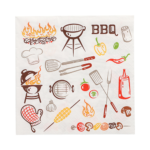 Product foto van Papieren servetten 3-laags 33x33cm BBQ set van 20