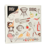 Product foto van Papieren servetten 3-laags 33x33cm BBQ set van 20