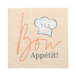 Product foto van Papieren servetten 3-laags 33x33cm Bon Appetit set van 30