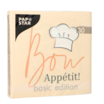 Product foto van Papieren servetten 3-laags 33x33cm Bon Appetit set van 30
