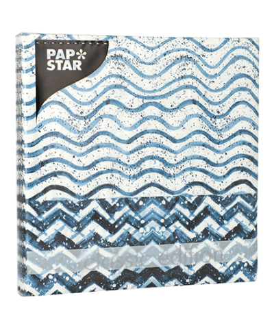 Product foto van Papieren servetten 3-laags 33x33cm Crazy Waves set van 20