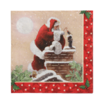 Product foto van Papieren servetten 3-laags 33x33cm Dans la Cheminee set van 20