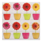 Product foto van Papieren servetten 3-laags 33x33cm Glowing Gerberas set van 20