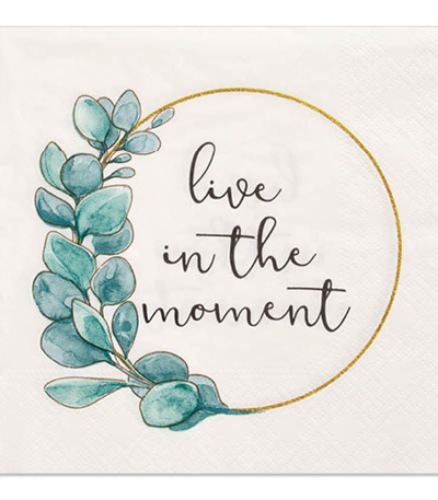 Product foto van Papieren servetten 3-laags 33x33cm "Live in the Moment" set van 20
