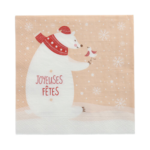 Product foto van Papieren servetten 3-laags 33x33cm L'ours Blanc set van 20