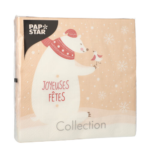 Product foto van Papieren servetten 3-laags 33x33cm L'ours Blanc set van 20