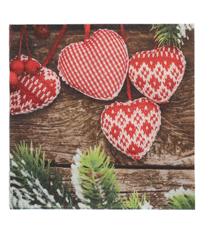 Product foto van Papieren servetten 3-laags 33x33cm Mes Coeurs set van 20