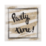 Product foto van Papieren servetten 3-laags 33x33cm Party Time set van 20