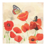 Product foto van Papieren servetten 3-laags 33x33cm Poppy Flowers set van 20