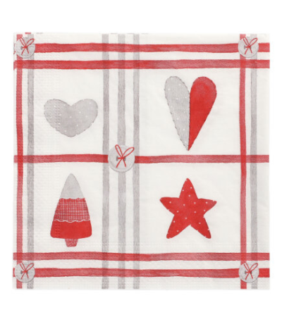 Product foto van Papieren servetten 3-laags 33x33cm Sewings