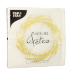 Product foto van Papieren servetten 3-laags 33x33cm Spirale de Fete set van 20