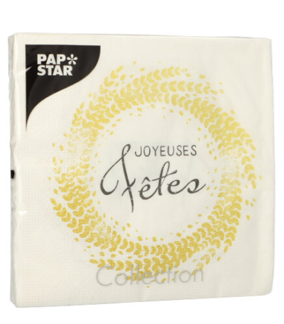 Product foto van Papieren servetten 3-laags 33x33cm Spirale de Fete set van 20