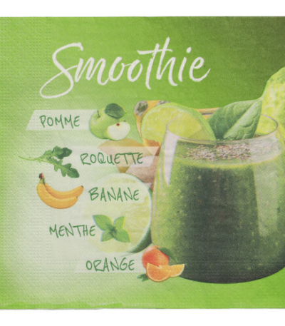 Product foto van Papieren servetten 3-laags 33x33cm set van 20 Smoothie