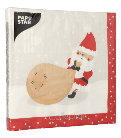 Product foto van Papieren servetten 3-laags 40cm x 40cm Lutins de Noel set van 20