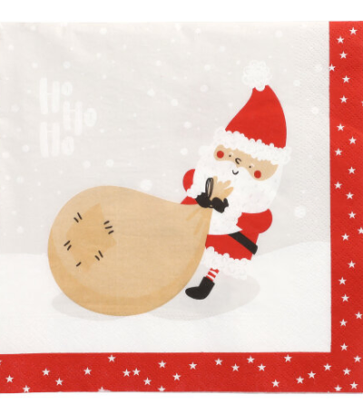 Product foto van Papieren servetten 3-laags 40cm x 40cm Lutins de Noel set van 20
