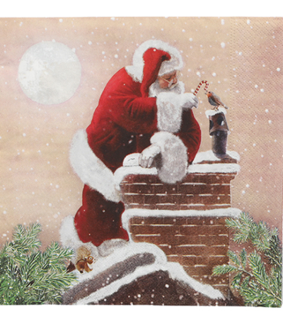 Product foto van Papieren servetten 3-laags 40x40 cm Dans la Cheminee