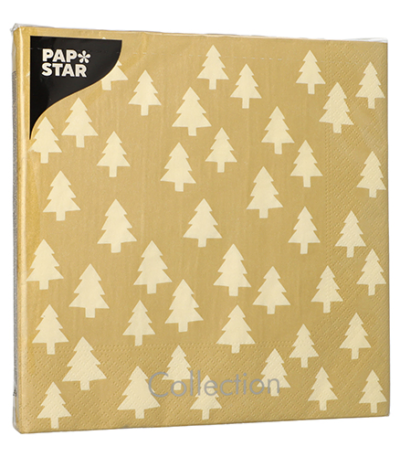 Product foto van Papieren servetten 3-laags 40x40 cm set van 20 "Mini Sapins"