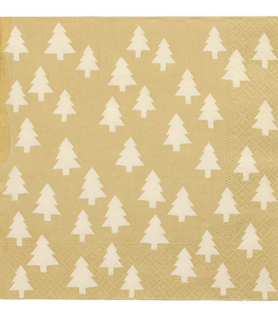 Product foto van Papieren servetten 3-laags 40x40 cm set van 20 "Mini Sapins"