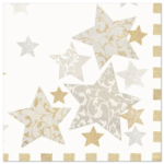 Product foto van Papieren servetten 3-laags 40x40cm Stardust set van 50