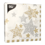 Product foto van Papieren servetten 3-laags 40x40cm Stardust set van 50