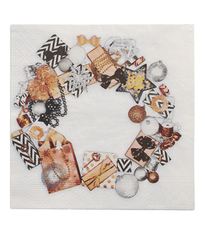 Product foto van Papieren servetten 3-laags Ambiance de Fete 33x33cm set van 20