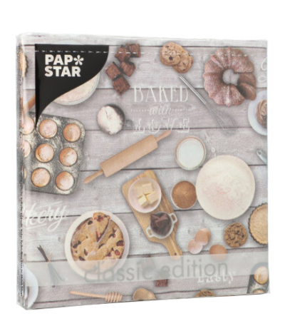 Product foto van Papieren servetten 3-laags Baked with Love set van 20