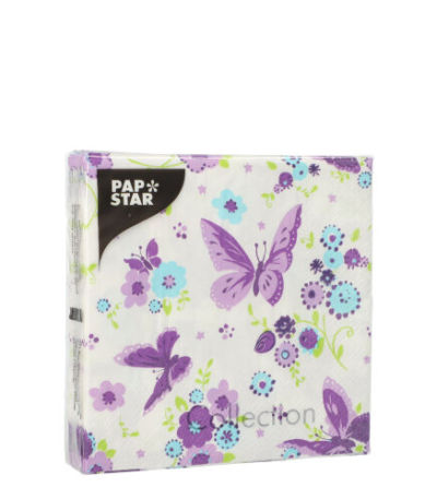 Product foto van Papieren servetten 3-laags Beautiful Butterfly set van 20