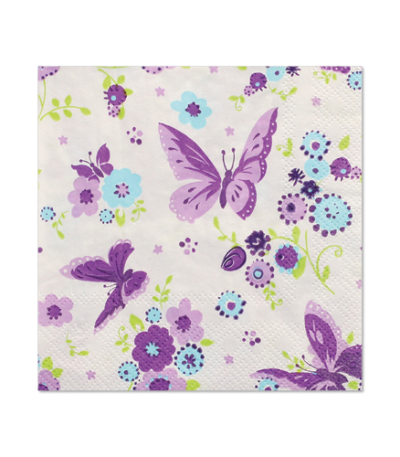 Product foto van Papieren servetten 3-laags Beautiful Butterfly set van 20