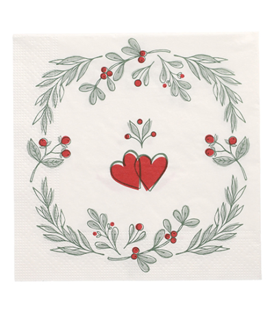 Product foto van Papieren servetten 3-laags Berries 20x33cm