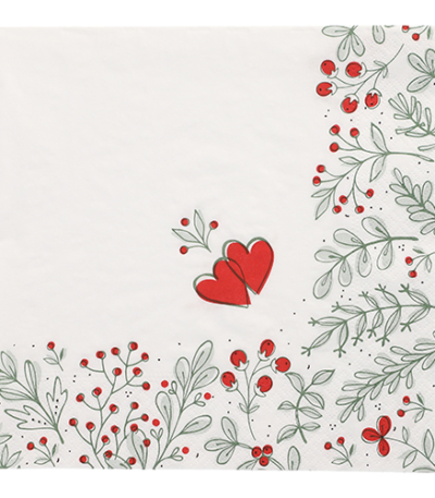 Product foto van Papieren servetten 3-laags Berries set van 20