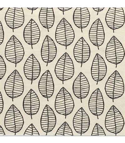 Product foto van Papieren servetten 3-laags Black Foliage 30 stuks