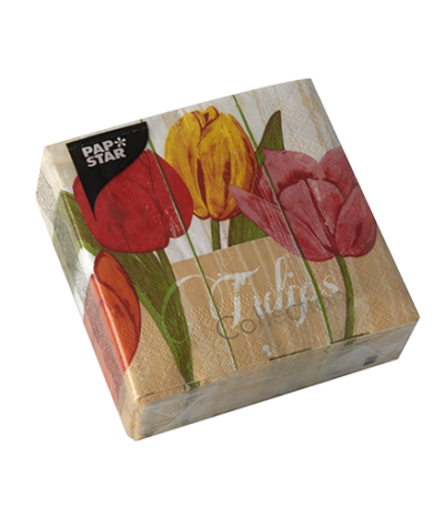 Product foto van Papieren servetten 3-laags Blooming Tulips set van 50