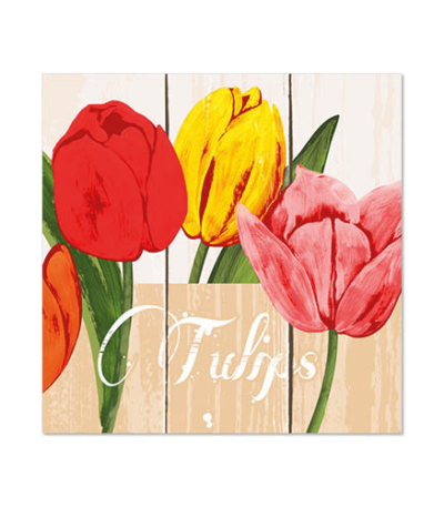 Product foto van Papieren servetten 3-laags Blooming Tulips set van 50