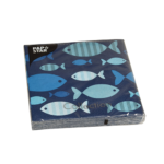 Product foto van Papieren servetten 3-laags Blue Fish set van 20