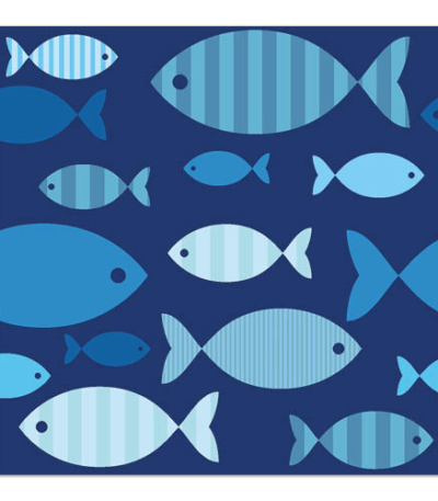 Product foto van Papieren servetten 3-laags Blue Fish set van 20