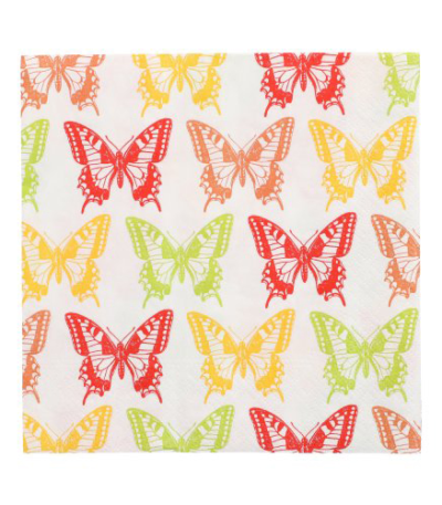 Product foto van Papieren servetten 3-laags Butterflies 20x33cm