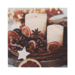 Product foto van Papieren servetten 3-laags Candles and Pine Cones set van 20