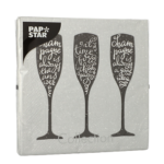 Product foto van Papieren servetten 3-laags Champagne set van 20