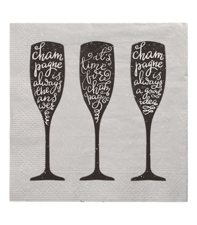 Product foto van Papieren servetten 3-laags Champagne set van 20
