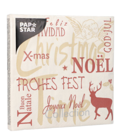 Product foto van Papieren servetten 3-laags Christmas Time set van 20
