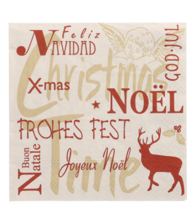 Product foto van Papieren servetten 3-laags Christmas Time set van 20