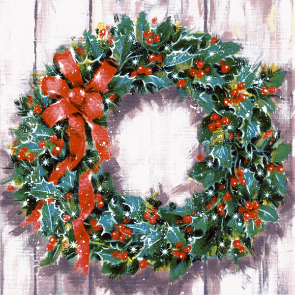 Product foto van Papieren servetten 3-laags Classic Wreath 20 stuks