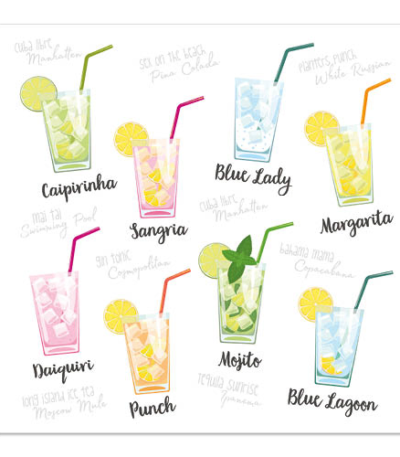 Product foto van Papieren servetten 3-laags Cocktail set van 20