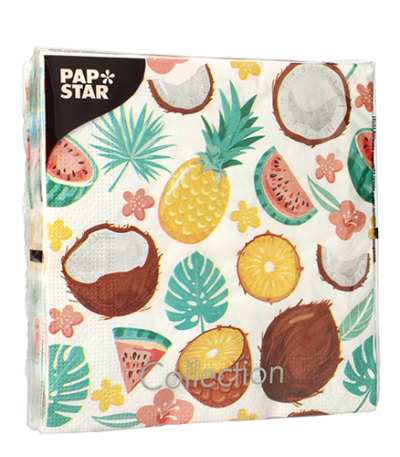 Product foto van Papieren servetten 3-laags Coconut set van 20